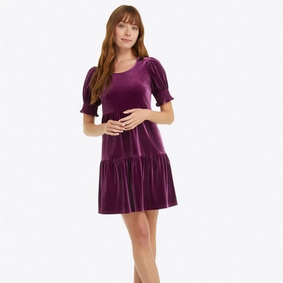 Draper James by Reese Witherspoon, “Lee Ann” dress in velvet crimson - Picture 12 of 14
